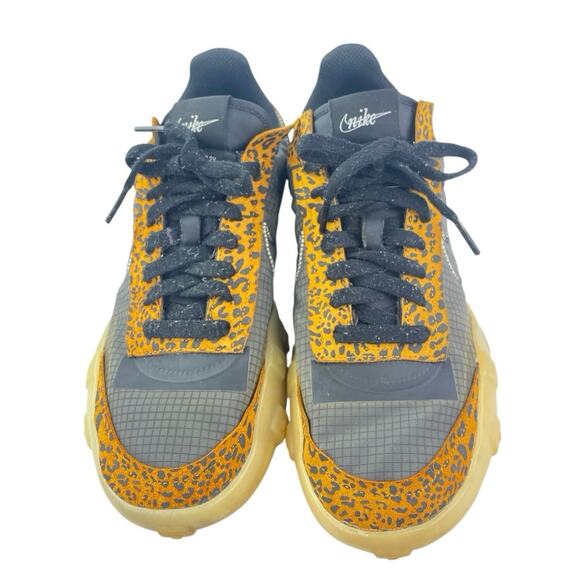 Nike Waffle Racer 2X Yellow Leopard Lace Up Low Top Athletic Sneakers Shoes 9.5 - Picture 2 of 5